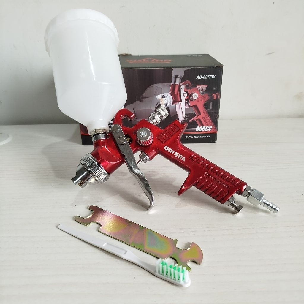 yukido spray gun hvlp 600cc / spray gun tabung atas / cat kompresor