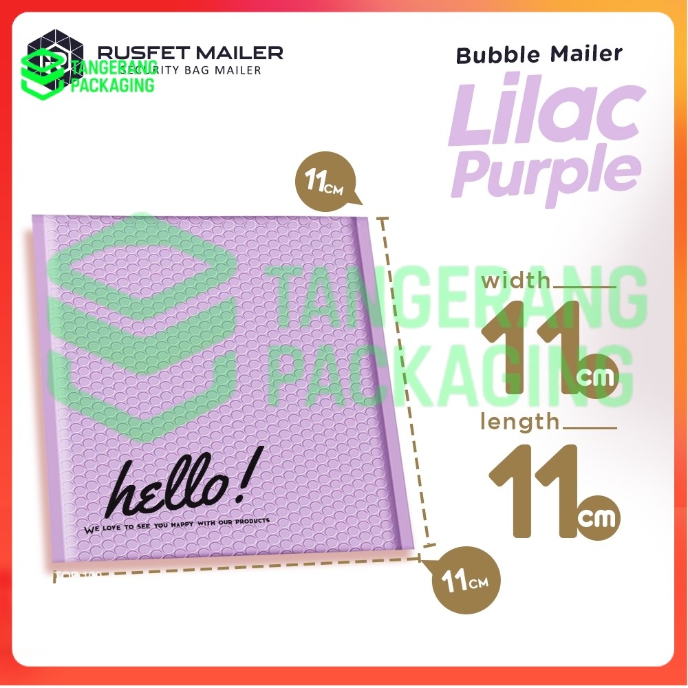 Amplop Bubble Mailer Rusfet Lilac Purple 11x11 Envelope Packing Olshop