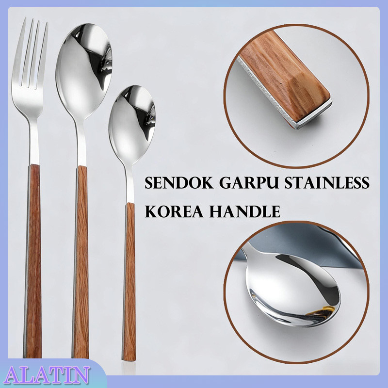 Set Sendok Korea Tebal / Sendok Makan Tebal Stainless Steel /sendok Garpu Stainless Korea Handle / S