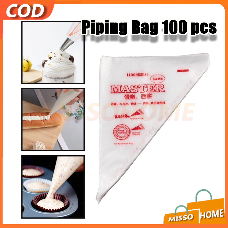Piping Bag Plastik Segitiga Isi 100 Lembar/Plastik Kue/Plastik Segitiga Kue