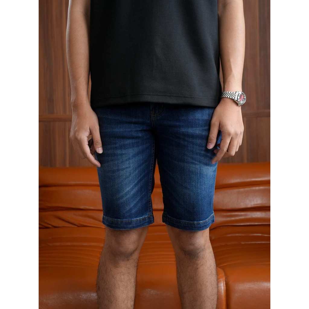 FOREX Celana Jeans Pria Pendek Biru Regular Fit