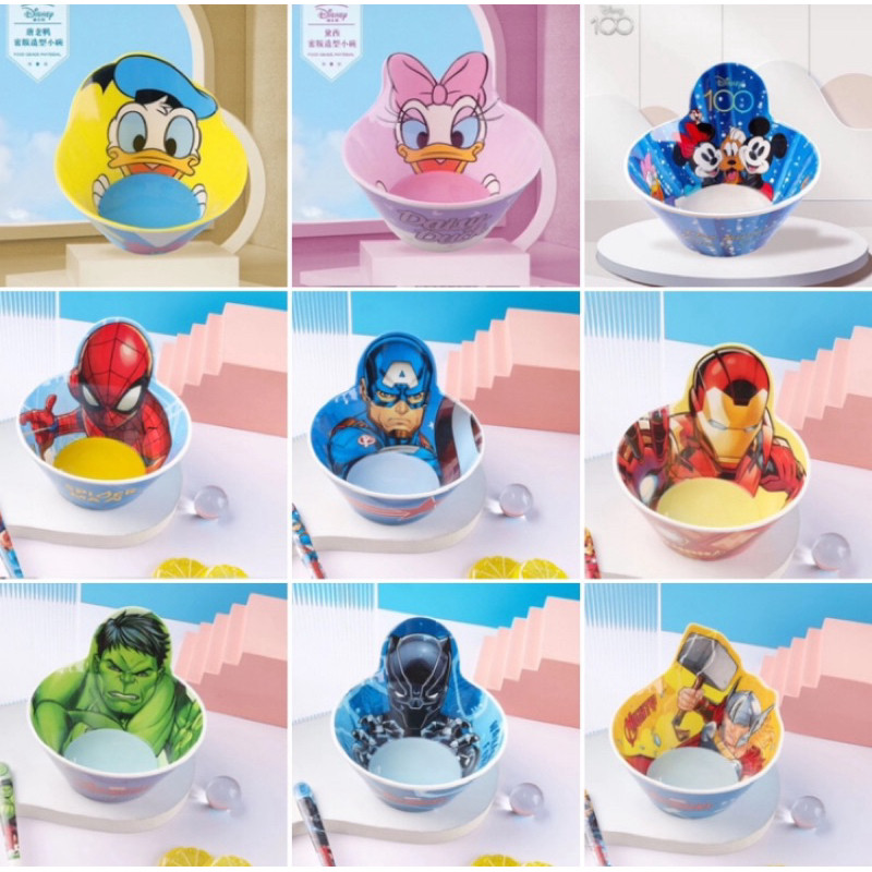 mangkok karakter lucu melamin original snow hk minnie mickey mouse melamine yes