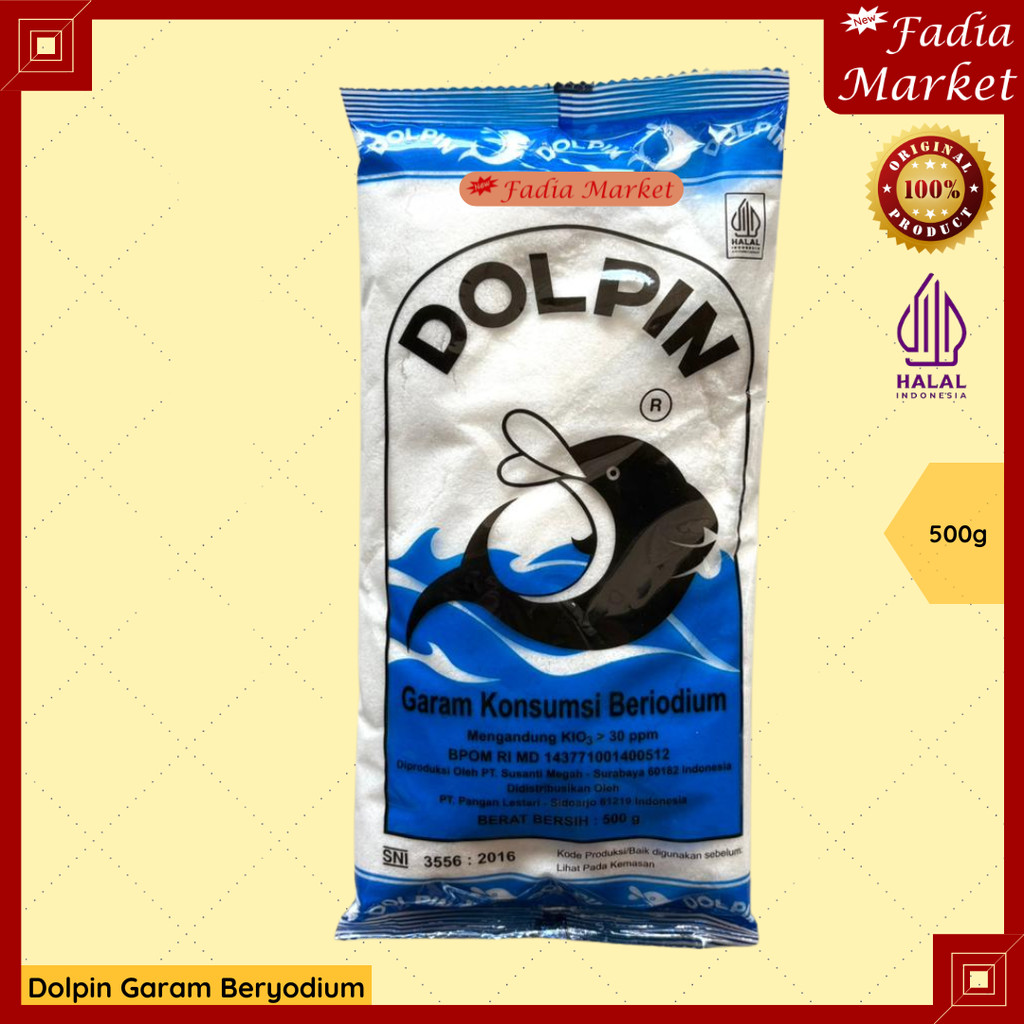 Dolpin Salt Garam Beryodium 500g – Garam Halus Yodium Berkualitas untuk Masakan