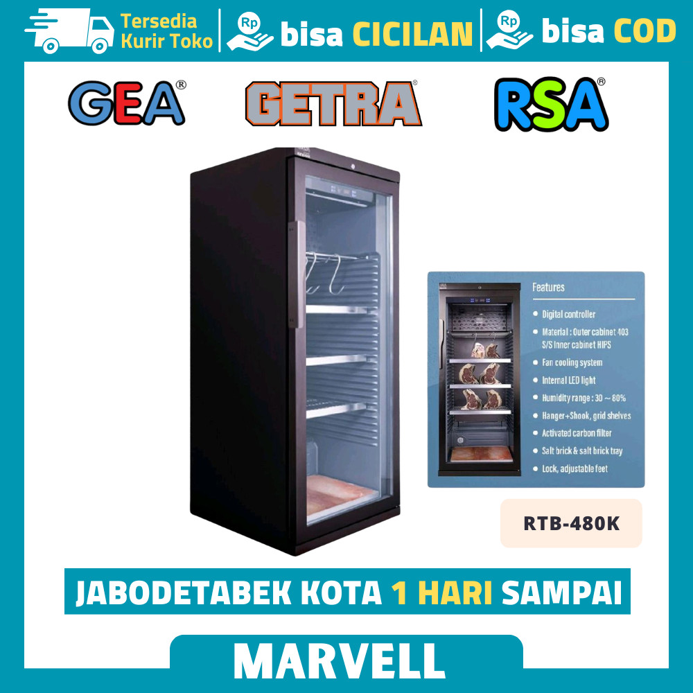 Meat Ager Showcase Gea RTB-480K Kulkas Penyimpanan Daging Segar