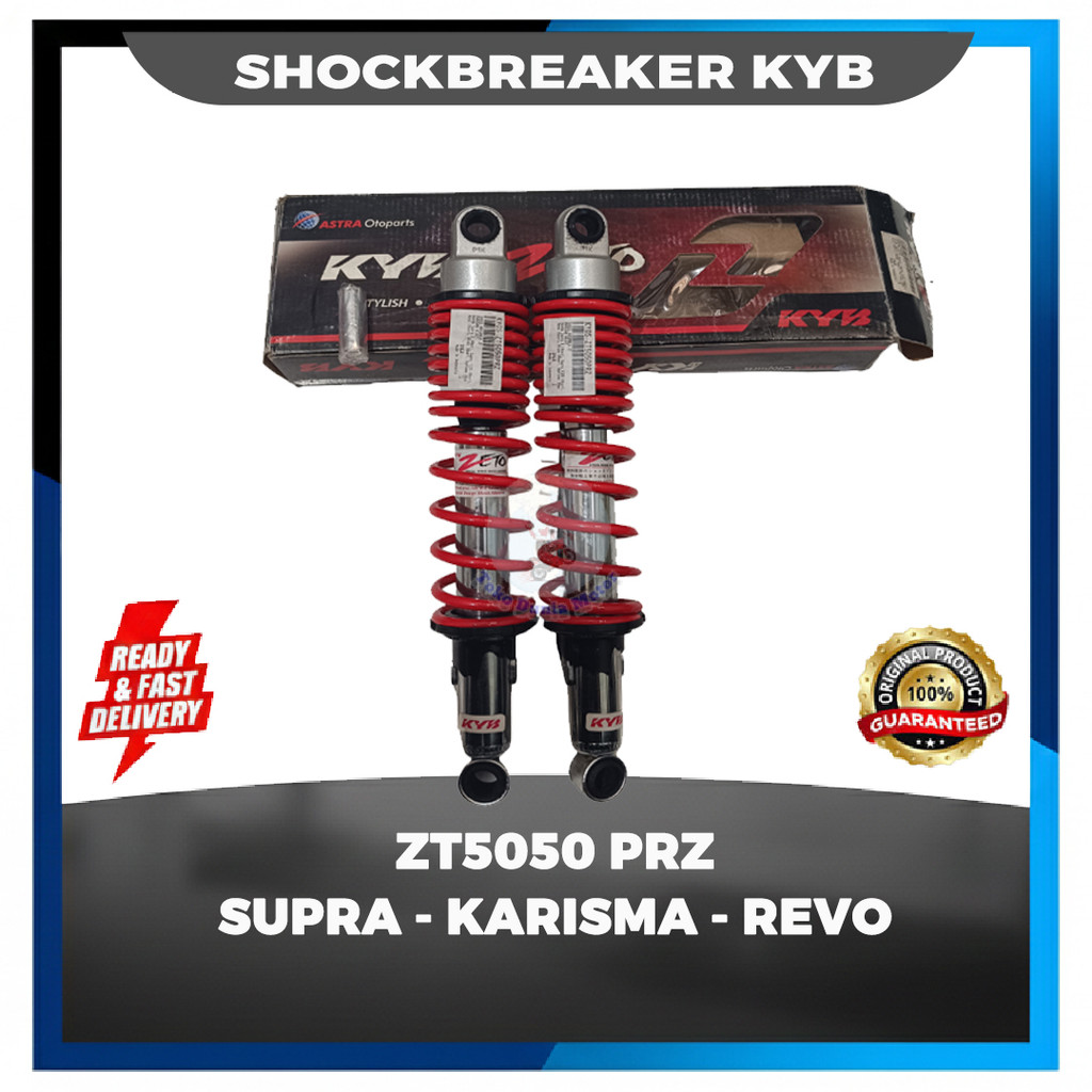 Shock Breaker KYB Zeto ZT5050 PRZ Red 340mm | Kayaba Original | Supra Non Tabung TOKO DUNIA MOTOR