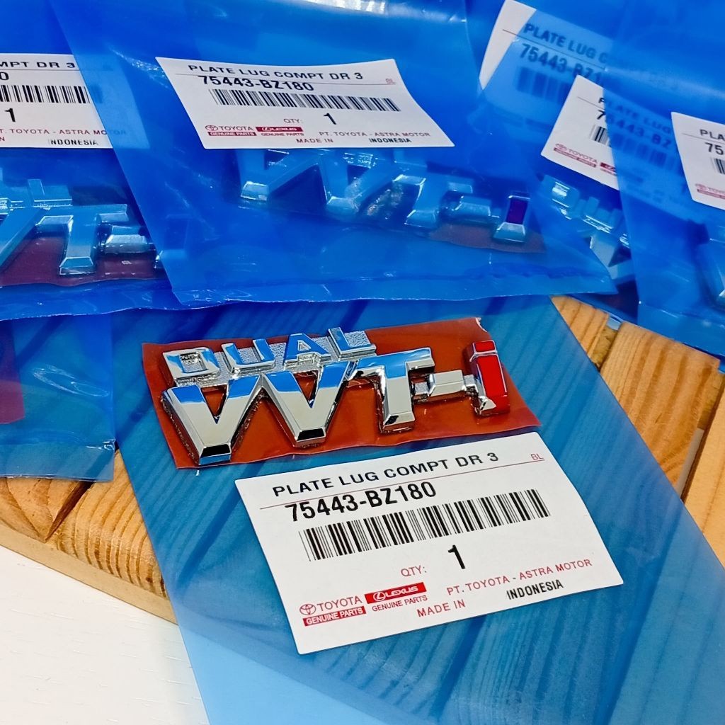 =[Aksesoris Otomotif]= Emblem Logo Dual Vvt-i ORI 75443-BZ180 Toyota Avanza Xenia Agya Ayla Calya Si