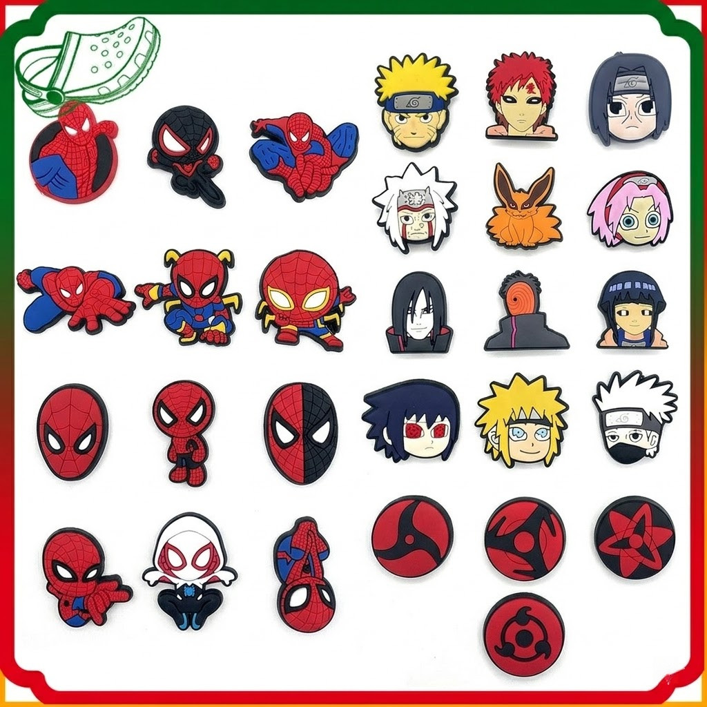 Hot Kartun anime Jepang shoe charms DIY naruto dragon ball sandal pin Pengait Cantolan Sepatu Tempel