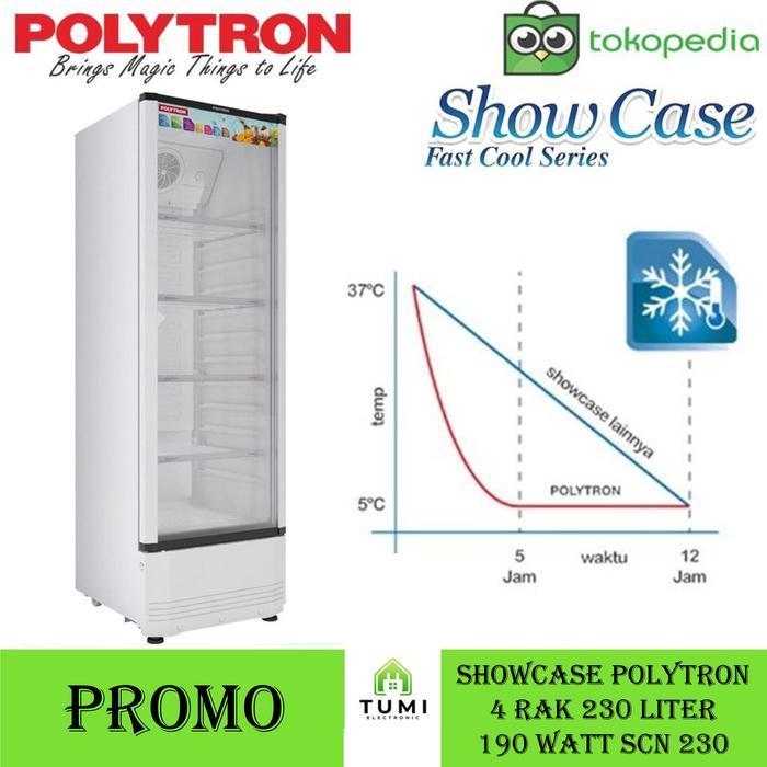 SHOWCASE LEMARI PENDINGIN POLYTRON 4 RAK SCN-230 / SCN230
