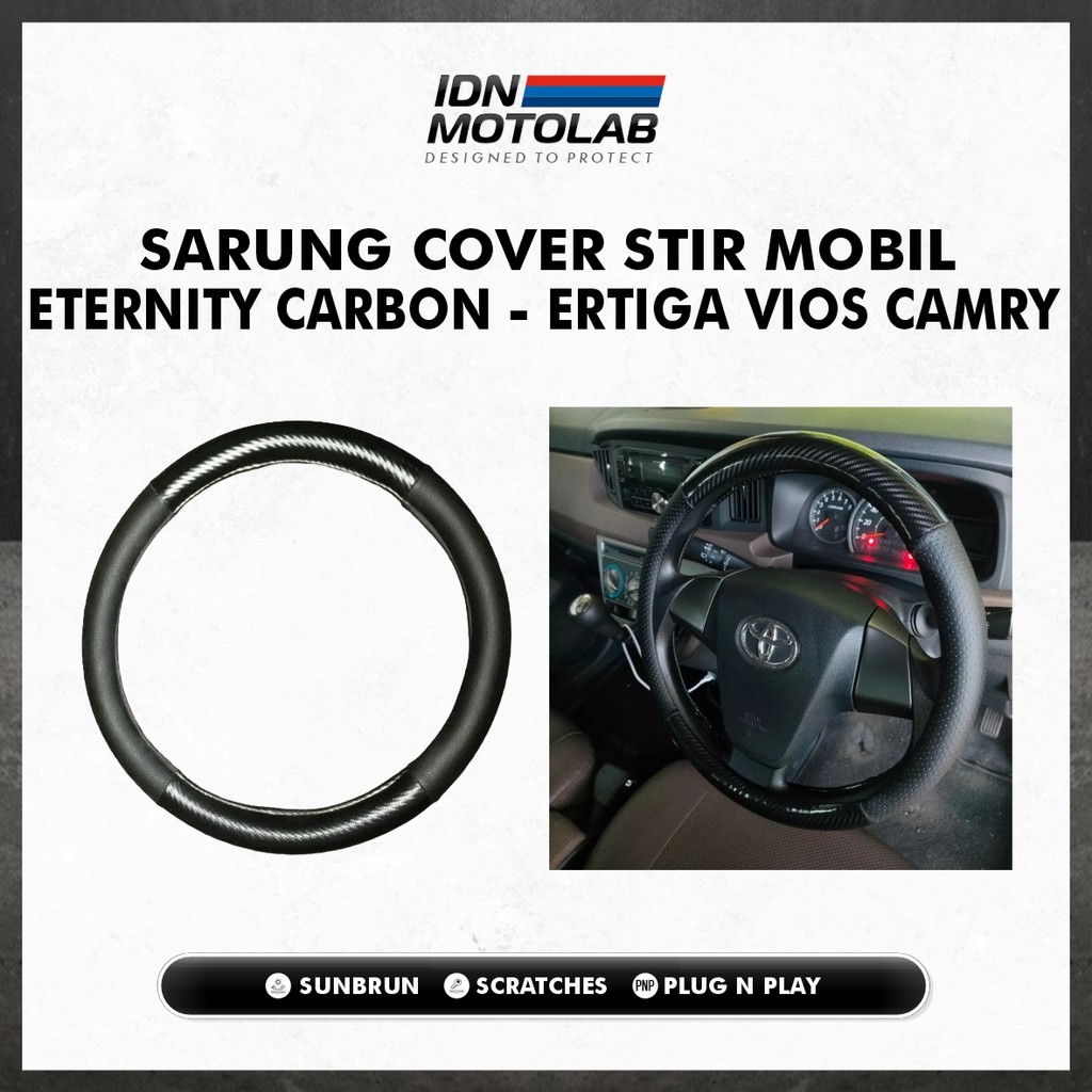 Cover Stir Eternity Carbon / Sarung Stir Mobil Mazda Wuling Almaz Wuling Confero