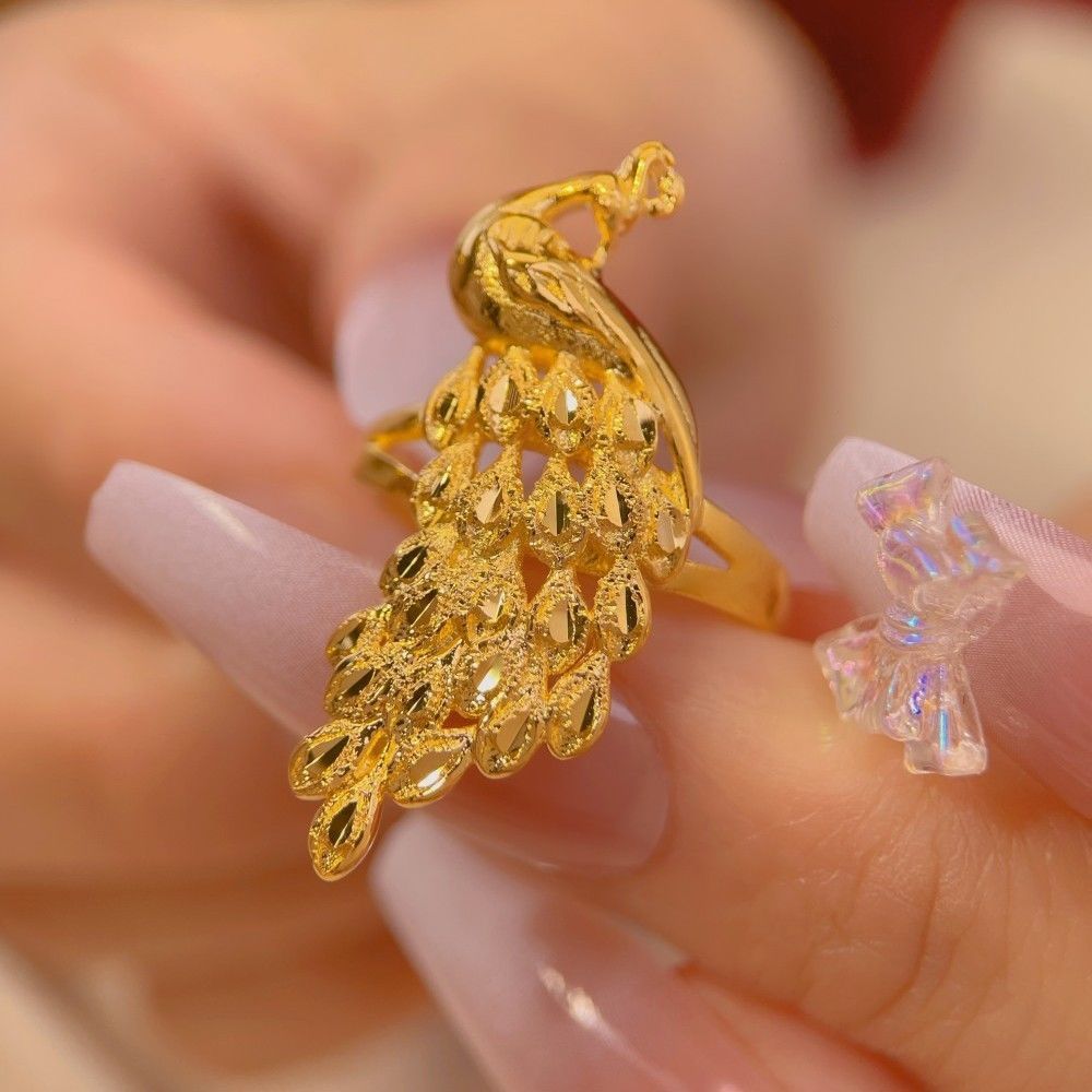 New Phoenix Gold-Plated Real Ring for Women Luxury ins Stylish Personality Ring Gold Filled Open Rin