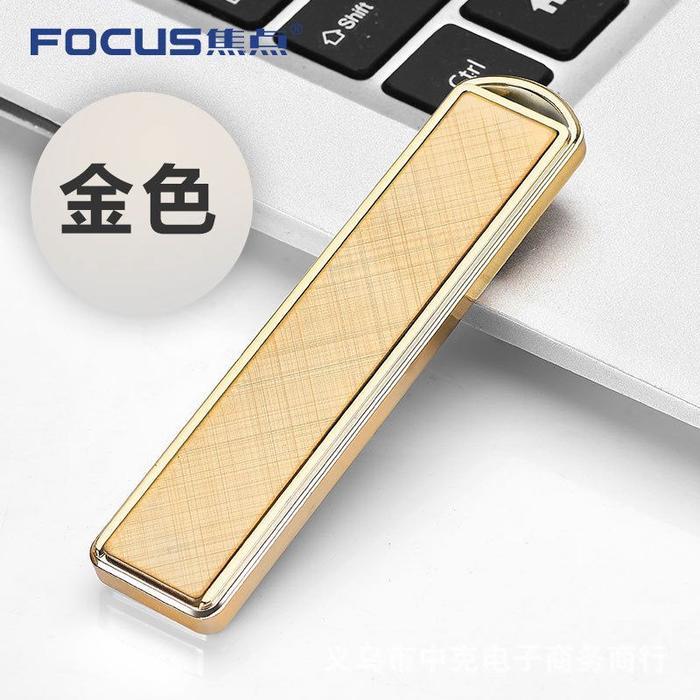 Korek Elektrik Focus YQ 066 Korek Listrik Charge Baterai Free Kabel USB - 030 Gold