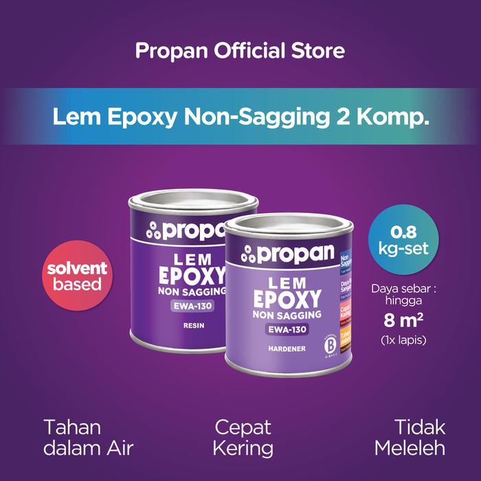 Lem Epoxy Non-Sag 2 Komponen PROPAN Lem Epoxy Non Sagging  0,8kg-Set