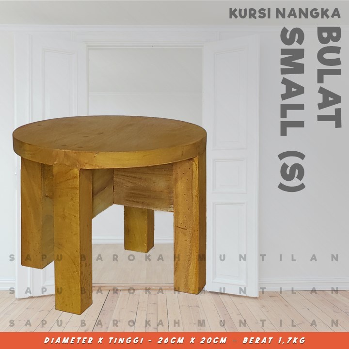 Kursi Bangku Jongkok / Dingklik Kayu Nangka BULAT SMALL