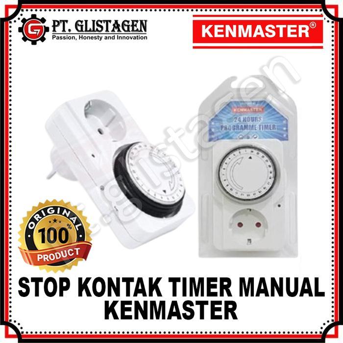 KENMASTER Stop Kontak Timer Listrik Manual Analog 24 Jam Colokan Stop Kontak Timer Manual ORIGINAL K