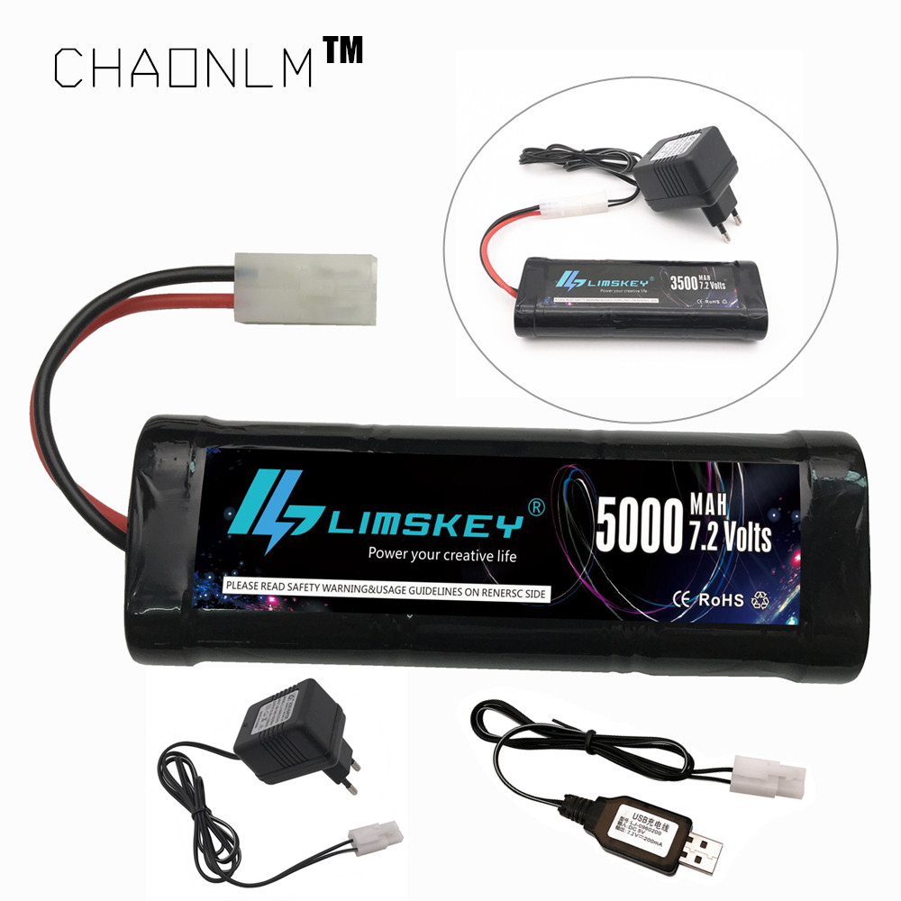 7.2V 5000mAh Ni-MH SC battery and 7.2v arger for RC toys tank car Airplane Helicopter With Tamiya Co