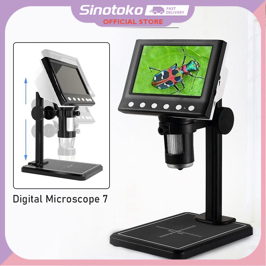 Mikroskop Digital USB 1000X 4.3 Inch HD LCD – Kamera 10MP CCD, Cocok Reparasi Smartphone dan Jam Tan