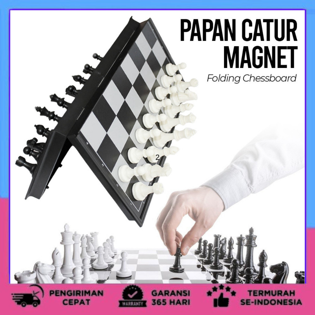 PAPAN CATUR Permainan Papan Catur Magnet Folding Chessboard PAPAN CATUR PLASTIK PANDA LIPAT