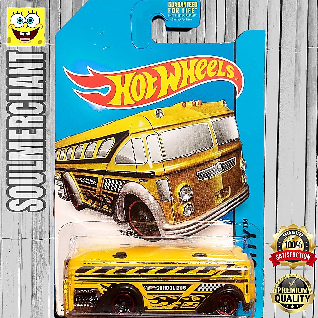 Hot Wheels Surfin School Bus Kuning HW City Diecast Bis Sekolah