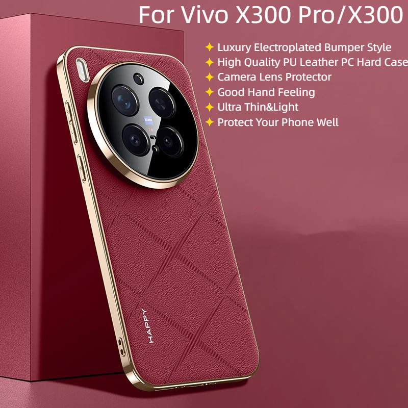 Untuk Vivo X100 X100S Pro X100 Ultra X200FE V40 Pro X300 X300Pro Kasus Mewah Elektroplating Bumper P