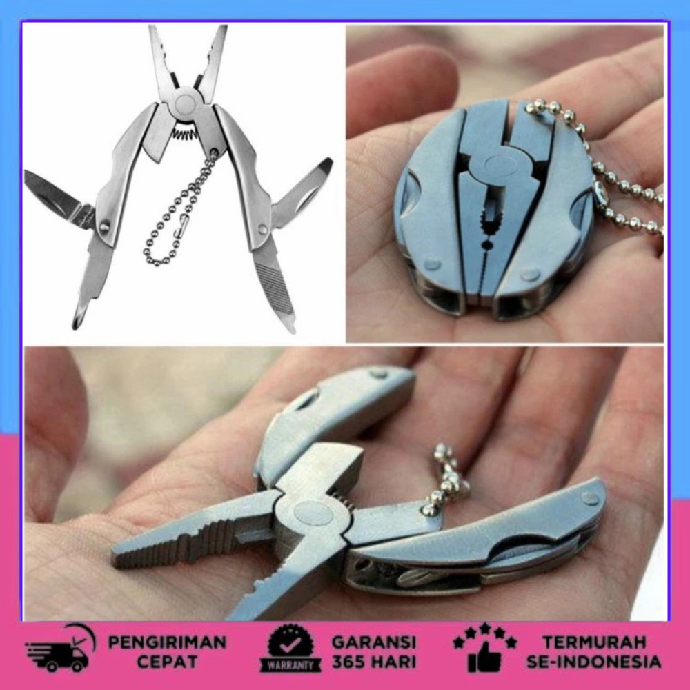 Tang Lipat / Tang EDC Portable Multifungsi Stainless Steel Tang Mini/Survival Tool