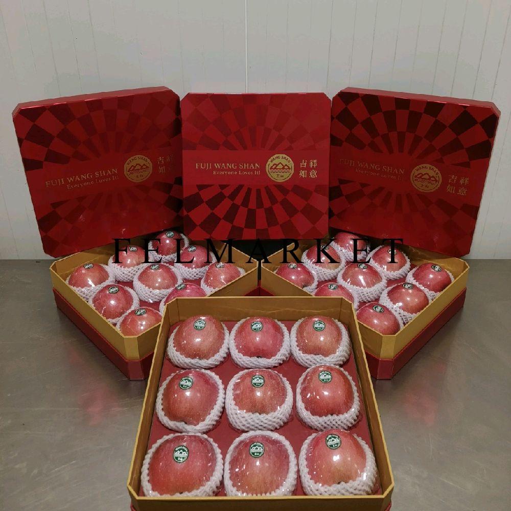 Buah Apel Fuji Wangshan Isi 9 Pcs / Hampers Buah Imlek / Dus