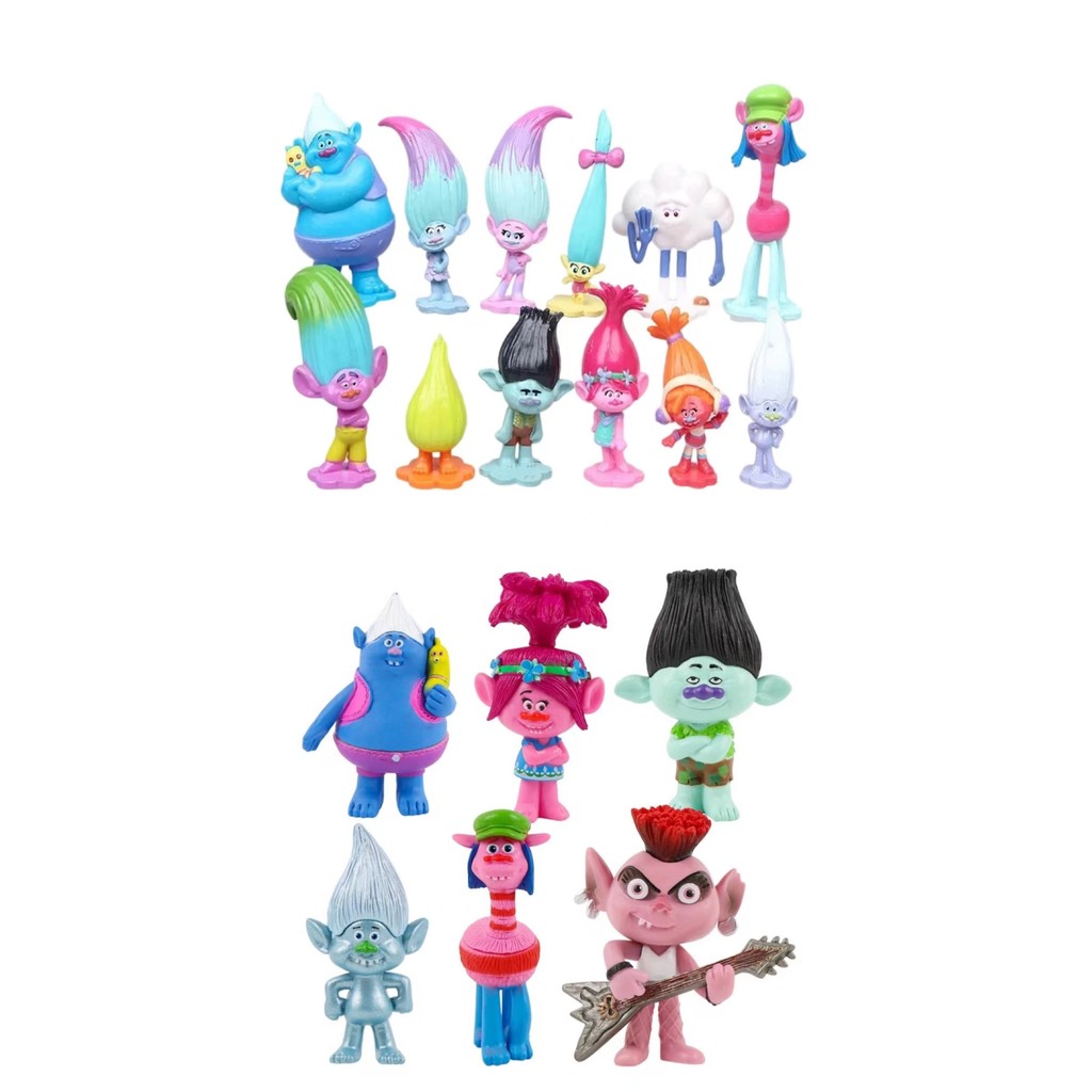 3-6cm 12pcs/Set Trolls Branch Critter Skitter Figures Trolls Children Trolls PVC Action Figure Toy C