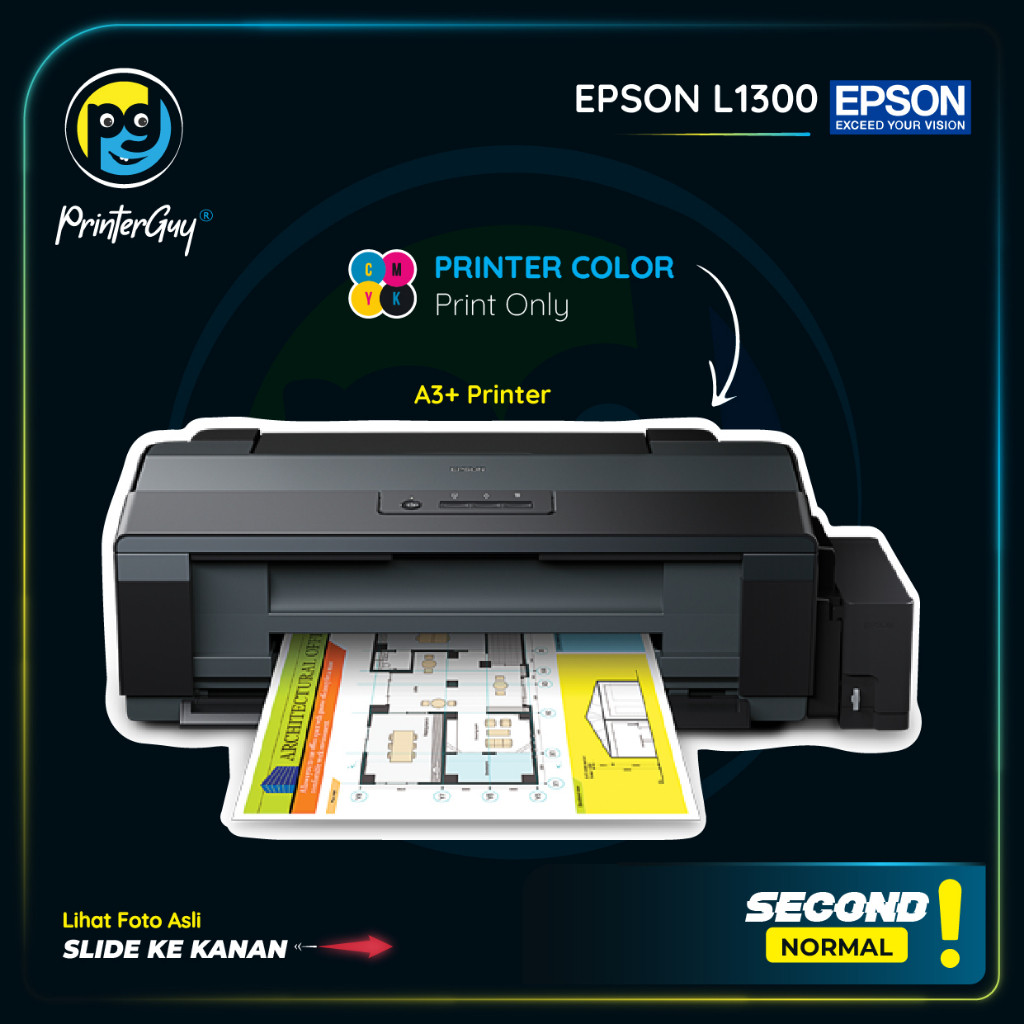 Printer Warna A3 EPSON L1300 Printer Foto 5 warna tinta