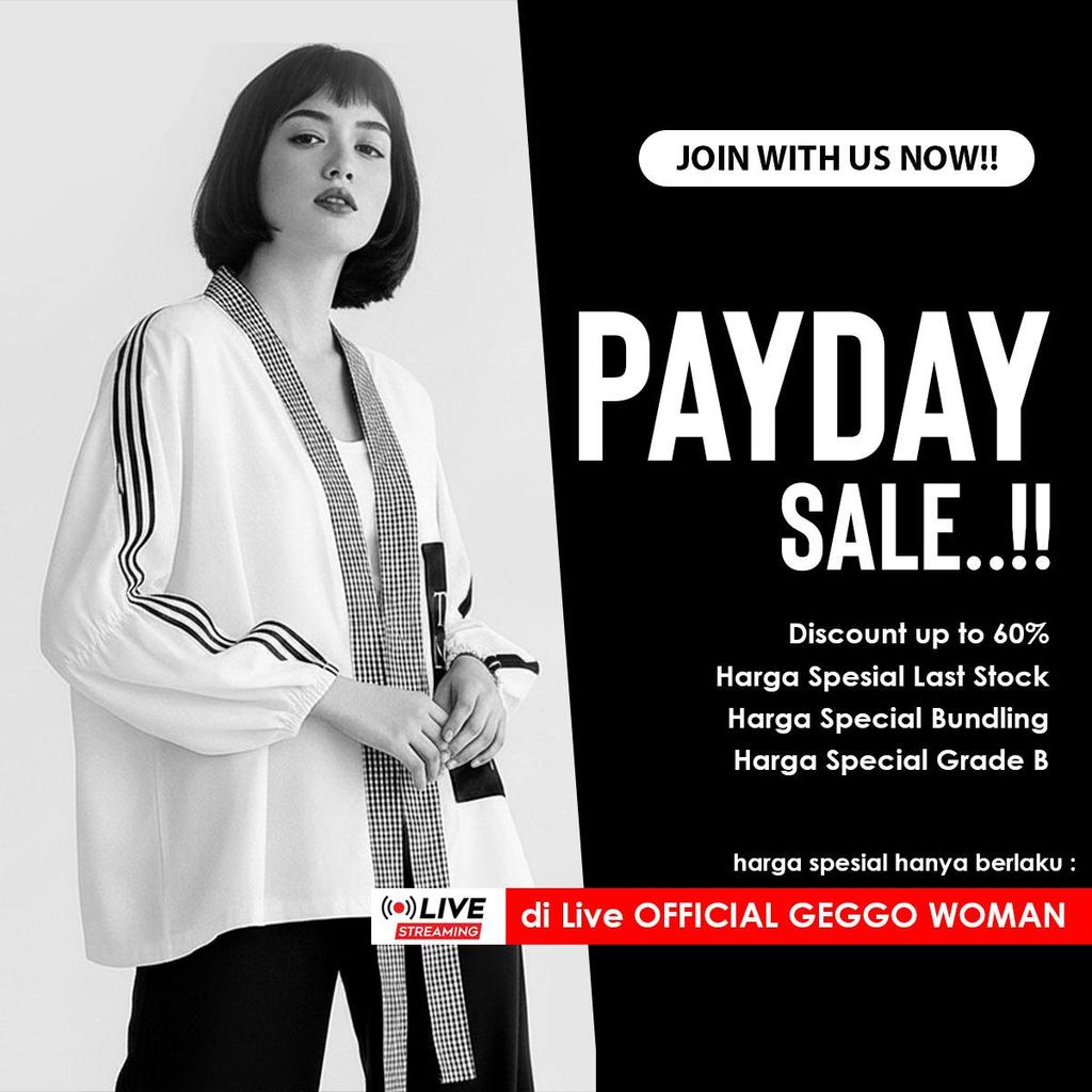 PROMO JANUARI HAPPY  GEGGO WOMAN Atasan Kemeja Tunik Abaya Stelan Wanita