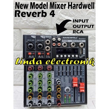 MIXER HARDWELL REVERB 4 REVERB4 4 CHANNEL ORIGINAL