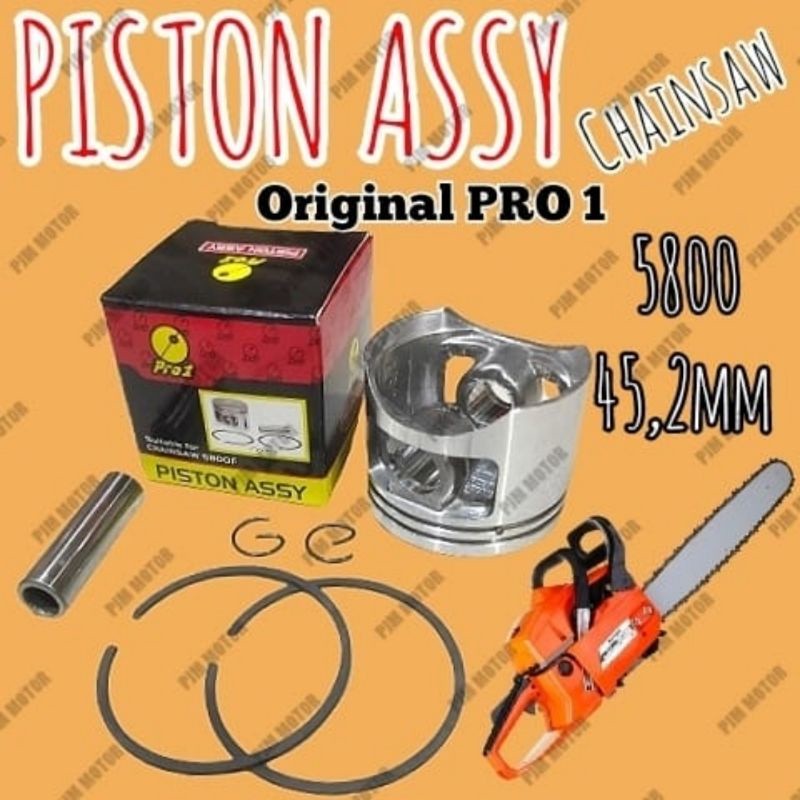 5800 Pro1 Piston seher komplit Mesin chain saw senso sinso kecil mini 58cc 5820 588 568