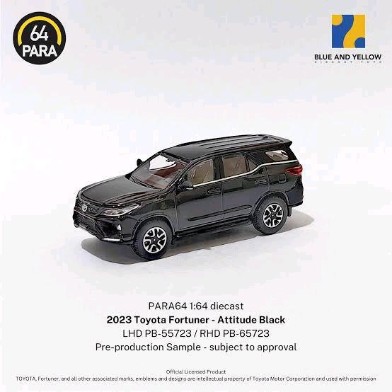 DIECAST PARA64 Toyota Fortuner Attitude Black 2023 - PARA 1/64
