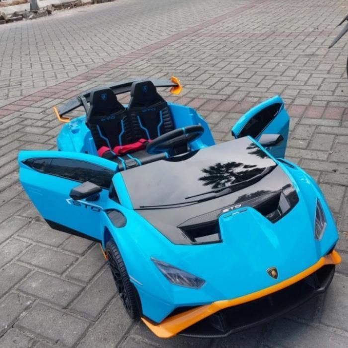 Mobil Aki Murah Mobil Anak Lamborghini Bisa Drift Putar 360 Derajat Remot Kontrol Ban Karet 24 Volt