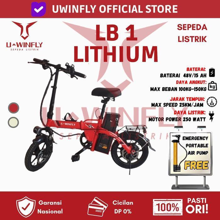 Sepeda Lipat Listrik UWINFLY LB1 Garansi Resmi Uwinfly - RED - RED