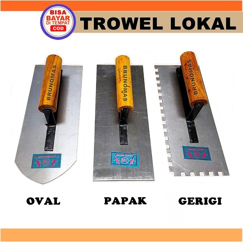 Trowel Lokal Plat Baja Lentur 27cm - Roskam Plester