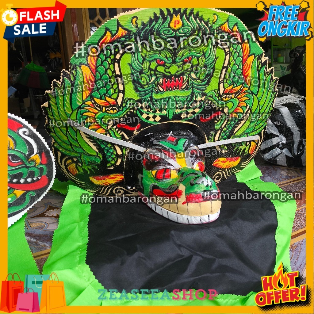 ZSS Barongan Versi Devil Mulut Kayu Kombinasi Spon Bonus Kemul Panjang Untuk TK SD Berbagai Warna Hi