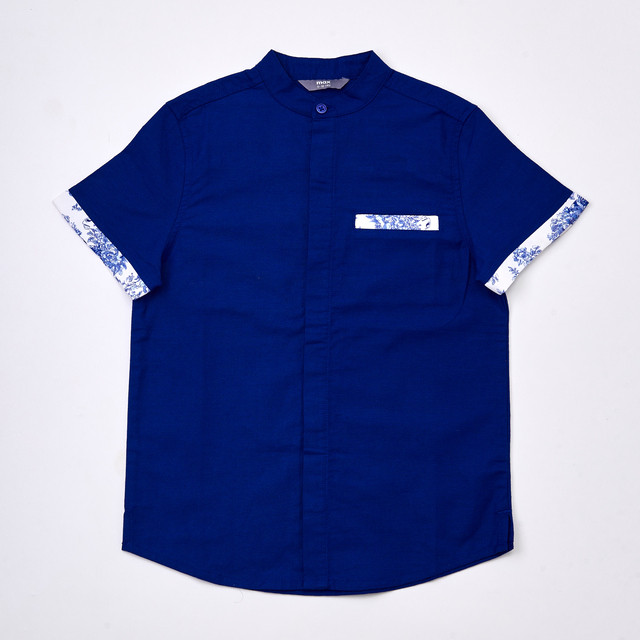 Max Fashions Atasan Anak Laki-laki Short Sleeve Mandarin Collar With Loop Button