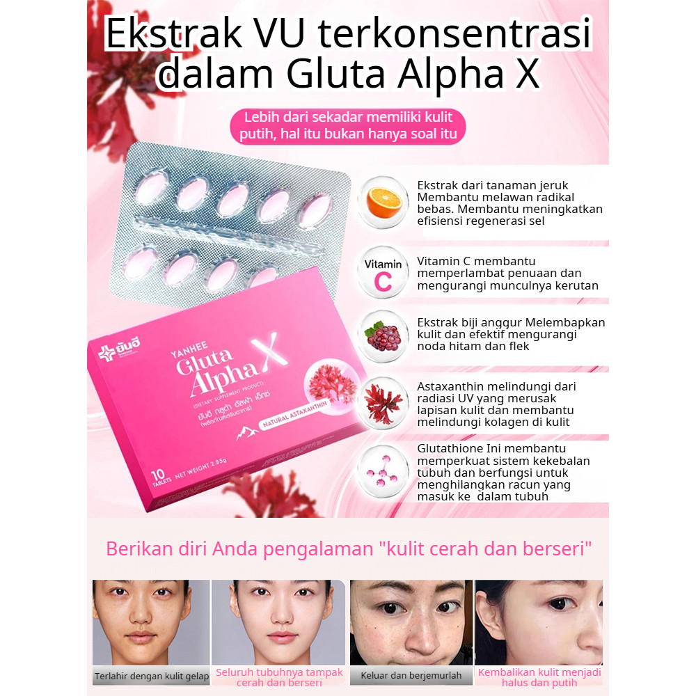 Glutathione Ampuh  Suplemen Pemutih Efisiensi Tinggi JC dengan Glutathione Glutathione/Suplemen Pemu