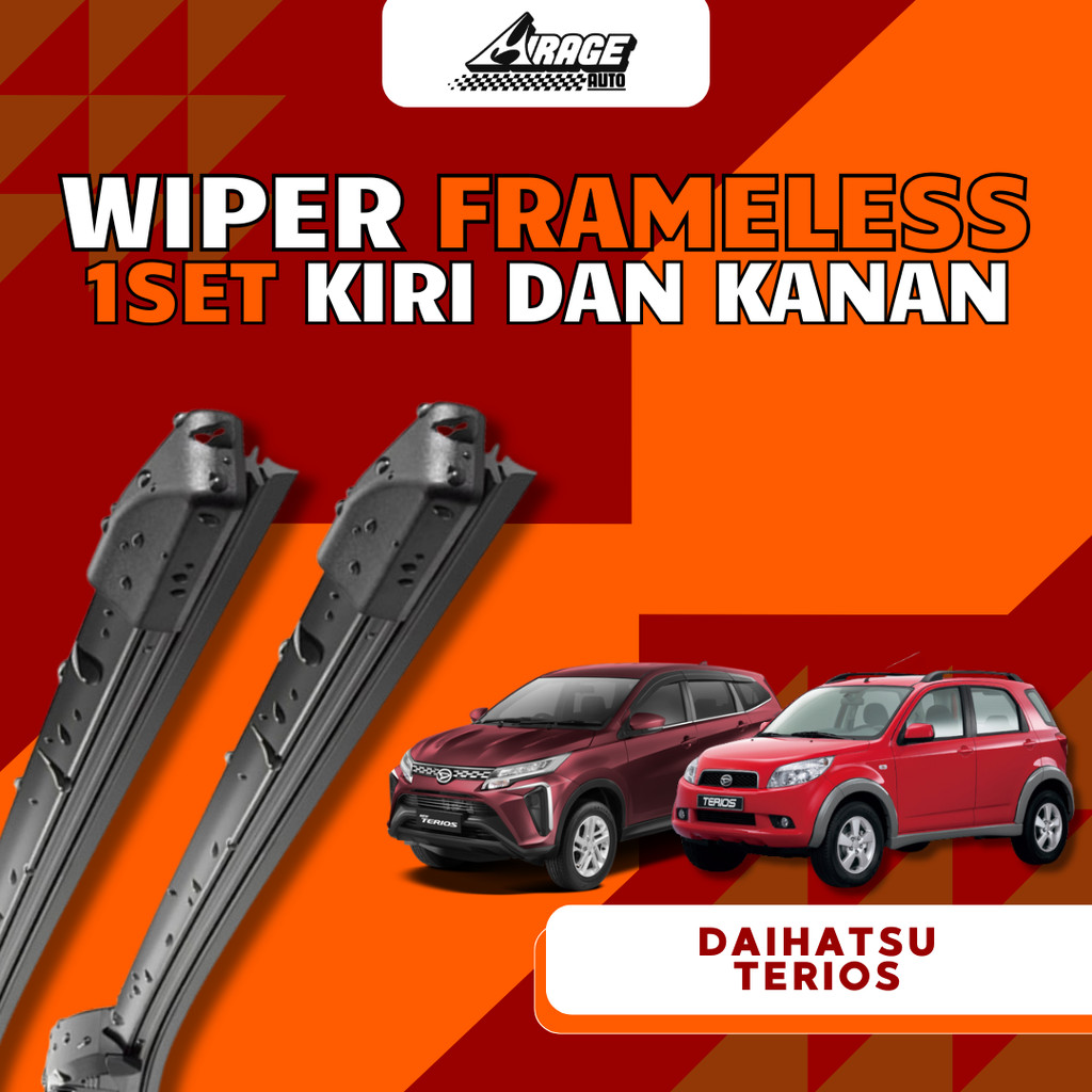 Wiper Mobil Daihatsu Terios Frameless Single Layer Karet Tahan Lama