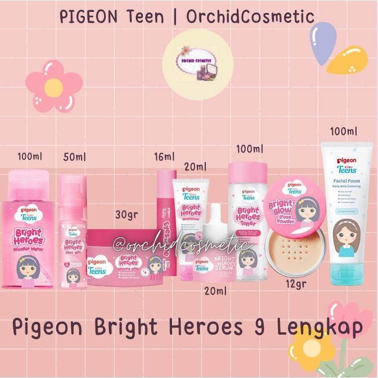 Pigeon Teens Paket /Pigeon Skincare Kulit Remaja Acne Brightening Glowing /Pigeon Skincare Basic