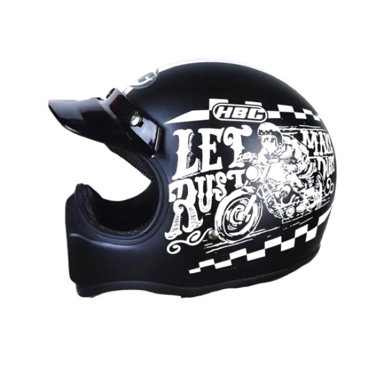 Helm Cakil HBC Original  Helm Retro Full Face Motif