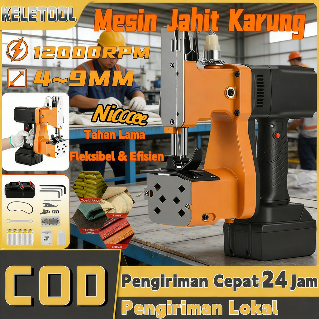 Mesin Jahit Tas Elektrik dengan Baterai Mesin Jahit Kemasan Industri Genggam Mesin Jahit Karung Goni