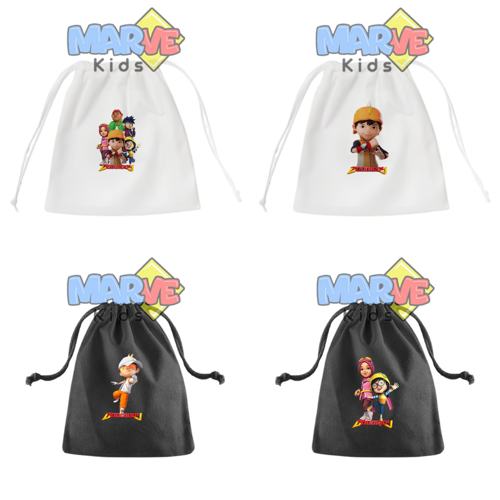Pouch Bag Anak Kecil Motif Kartun BoBoiBoy  Tas Goodiebag Tas Hampers Anak Souvenir Ulang Tahun