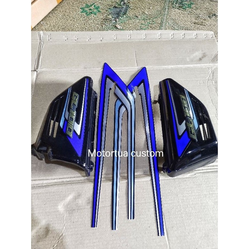 bok aki gl 100 tahun 96 set sticker warna biru sticker tangki gl 100 biru