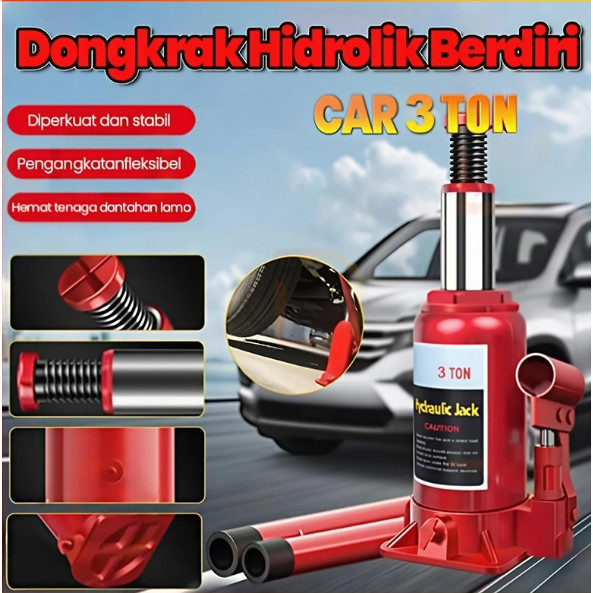 dongkrak botol mobil 3T 3 Ton Dongkrak Botol Hydraulic Jack 3 Ton
