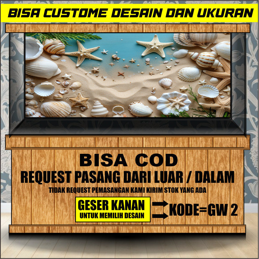STICKER AQUARIUM, AQUASCAPE,STIKER KACA AQUARIUM,BACKGROUND AQUARIUM TEMA PEMANDANGAN GW2