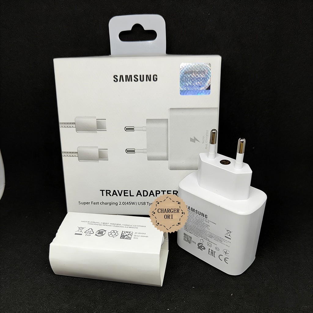 100% Original Charger Samsung 3A/5A Type C Kabel Data 1 Meter/1.8 Meter  Fast Charging 45W Set