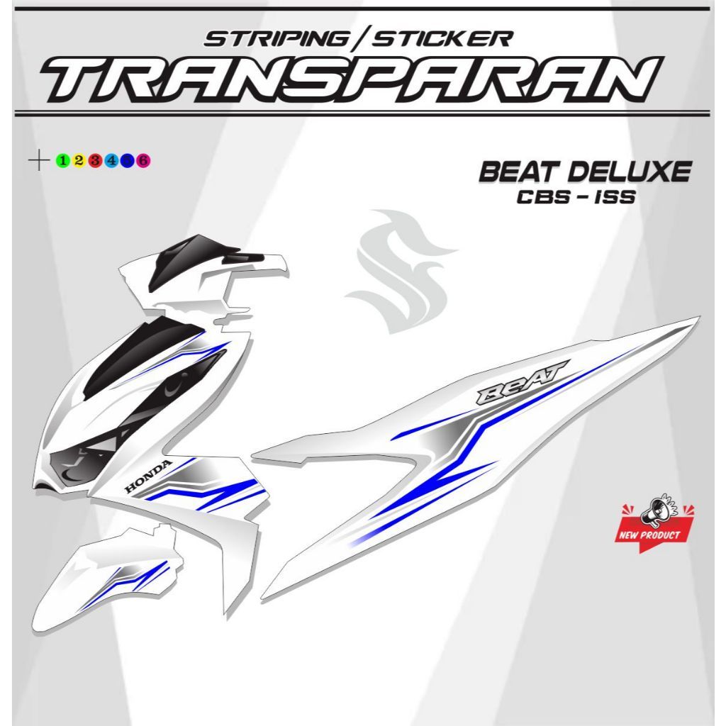 STICKER TRANSPARAN MOTOR BEAT DELUXE ISS STRIPING BEAT CBS