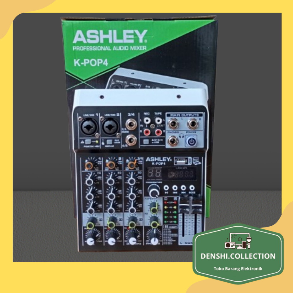 Mixer Audio Ashley KPOP 4 I Mixer Ashley Kpop 4 I Mixer 4 Channel I Mixer Karaoke - Black White