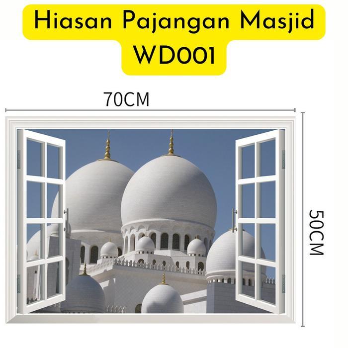 Hiasan Dinding Stiker Masjid / Sticker Dinding Motif Masjid / Stiker Motif Window Mosque - Harga/pc 