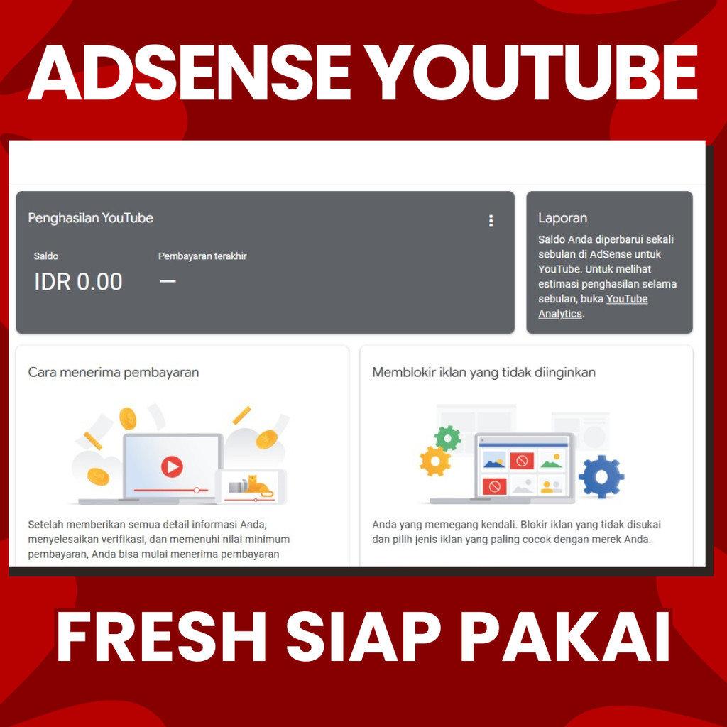 ADSENSE FRESH YOUTUBE UNTUK DAFTAR MONETISASI